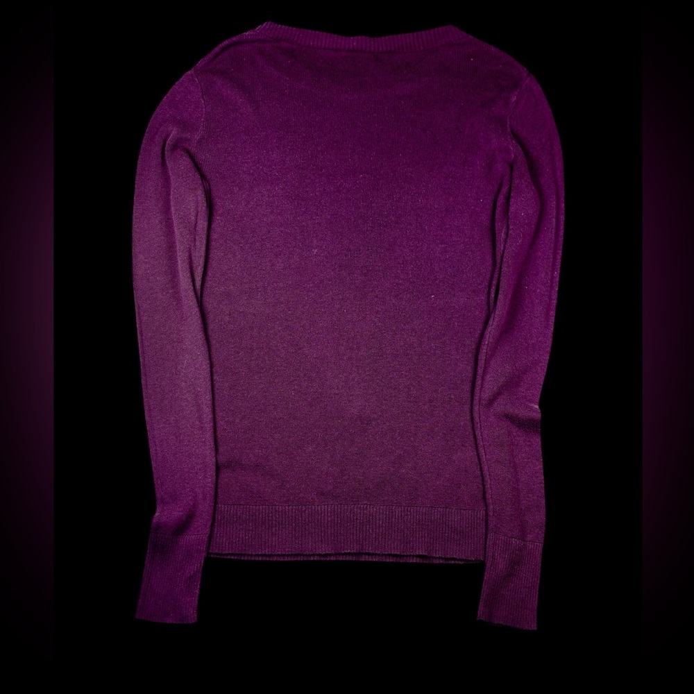 Express Plum Purple Cotton Rayon Knit Sweater Pullover – Size L - Picture 8 of 14